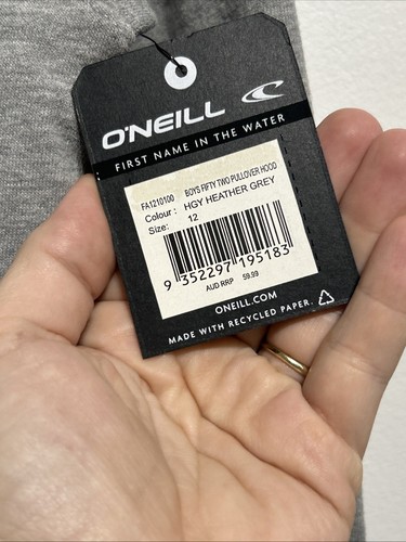 O’Neill Size 12 Youth Heather Grey “Boys 52 Pullover Hooded Jumper” BNWT Unisex - Picture 5 of 9