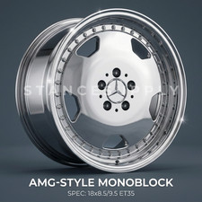 New 18 Inch Mercedes Amg Style 5x112 Chrome Monoblock Staggered Wheels Set Of 4