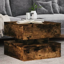Coffee Table Smoked Oak Engineered Wood Lights Coffee Table