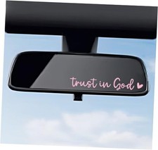 2 PCS Trust in God Rearview Mirror Decals, Automotive Vinyl Rear Pink,2 Pcs