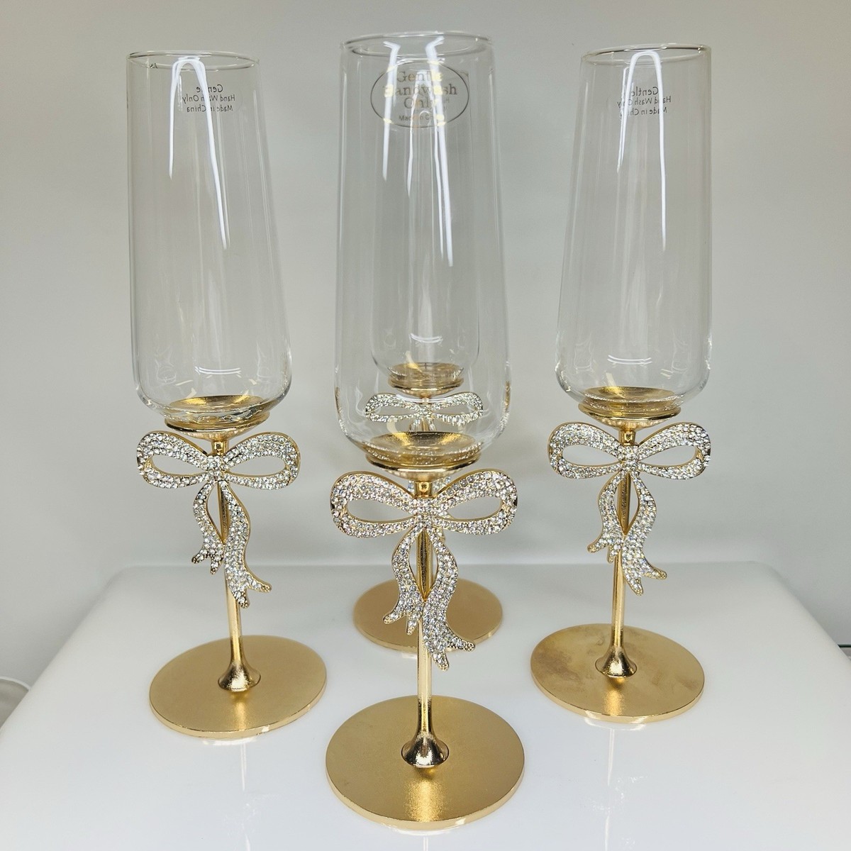Elegant Gold Crystal-Rhinestone Glasses The Wine Savant Gold Cocktail, Martini & Champagne Glasses  main image 3
