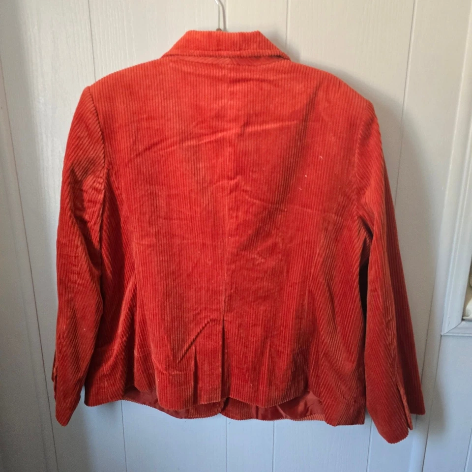 Blazer Dressbarn Pana Roja 18W - Capas Otoño, Ambiente Retro, Algodón Texturizado Foto 4 de 4