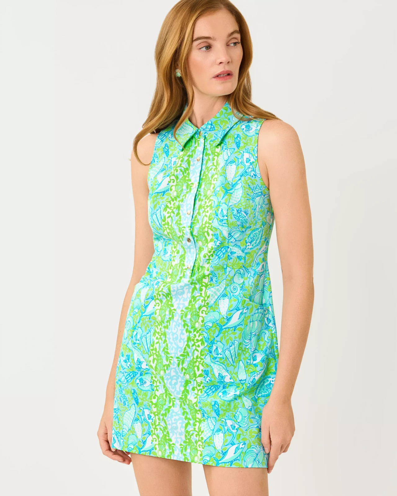 NWT Lilly Pulitzer UPF 50+ Luxletic Kathy Dress Day Dream Blue Throw, Full Size