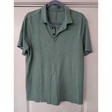 Lululemon Evolution Polo Shirt Mens Heathered Green Short Sleeve medium Golf