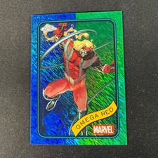OMEGA Red 2025 Topps Chrome Marvel 15 Blue Green Shimmer Refractor 114/199