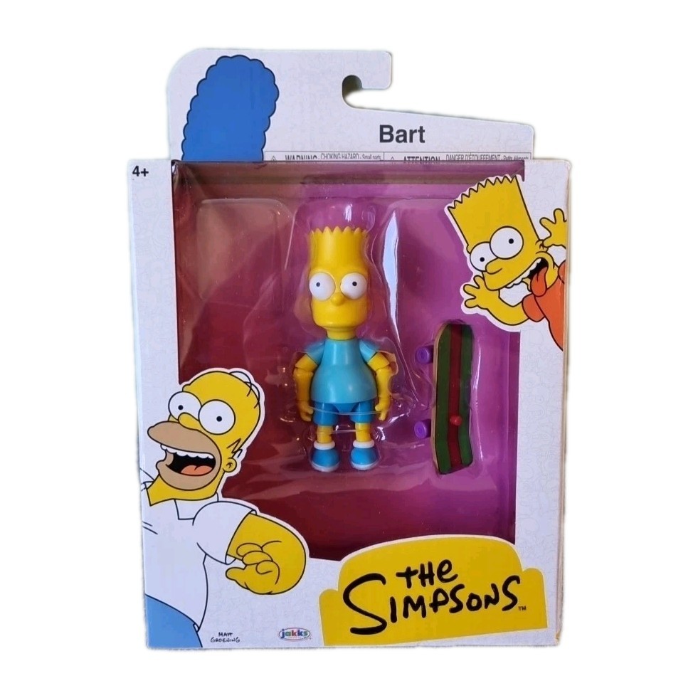THE SIMPSONS ▪︎ Bart with Skateboard ▪︎ 5"" Jakks Pacific Figure ▪︎ Blue Shirt