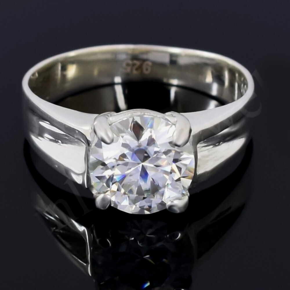 Certified 2.50 Ct Off White Round Cut Diamond Solitaire 925 Silver Ring