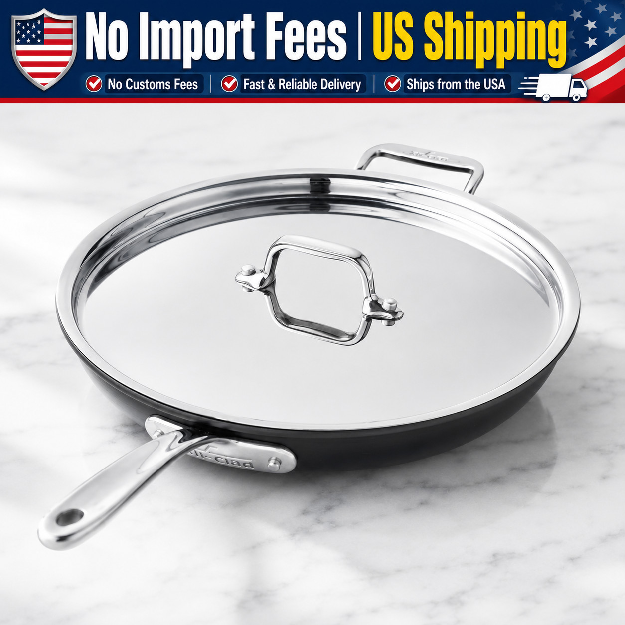 All-Clad NS Pro Nonstick Fry Pan with Lid 12" Hard Anodized Skillet