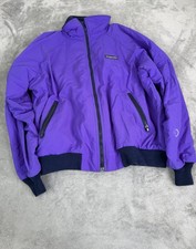 Vintage Lands End The Squall Bomber Jacket Men  s Size Large Purple Full Zip