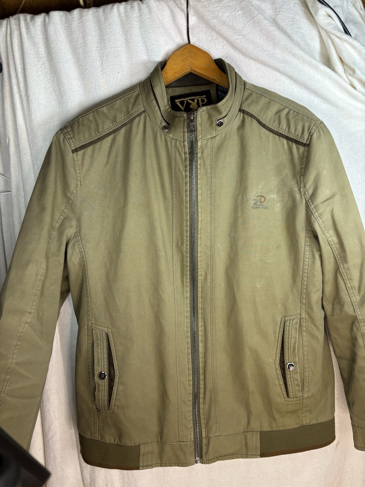 Playboy Collection Zip Up Jacket Large Green Bomb… - image 1