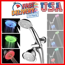 Luminex by  7-Color 24-Setting LED Shower Head Combo with Air Jet LED Turbo P...