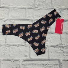 NWT Commando Black Thong Rainbow YAS Lettering size M/L