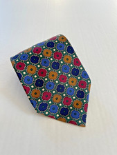 Vintage Christian Dior Men's Multicolor Floral Silk Neck Tie 58L 3.75W