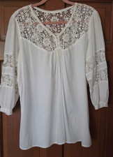 Coldwater Creek women blouse top white light ...