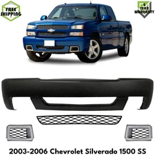 Front Bumper Cover Primed & Bumper Grille Kit For 2003-2007 Chevy Silverado 1500