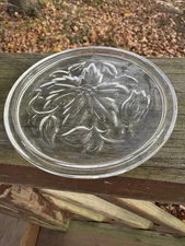 1 VTG Princess House Fantasia Coaster, #552, Poinsettia Coaster, Crystal Coaster