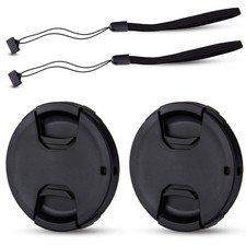 2-Pack 52mm Front Lens Cap Cover with Cap Keeper Leash for Camera Lens
