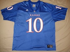 Vintage Adidas Kansas Jayhawks Football Jersey Mens 2XL Blue NCAA 10 Early 2000s