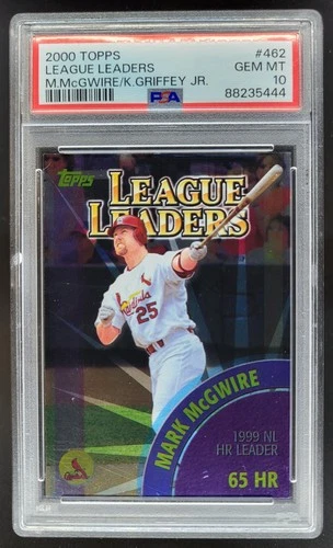 2000 Topps Mark McGwire Ken Griffey Jr. League Leaders PSA 10 NQ