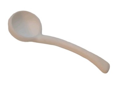 Vintage White Milk Glass Doeskin Small Serving Spoon Ladle 5'' Sauce Condiment 