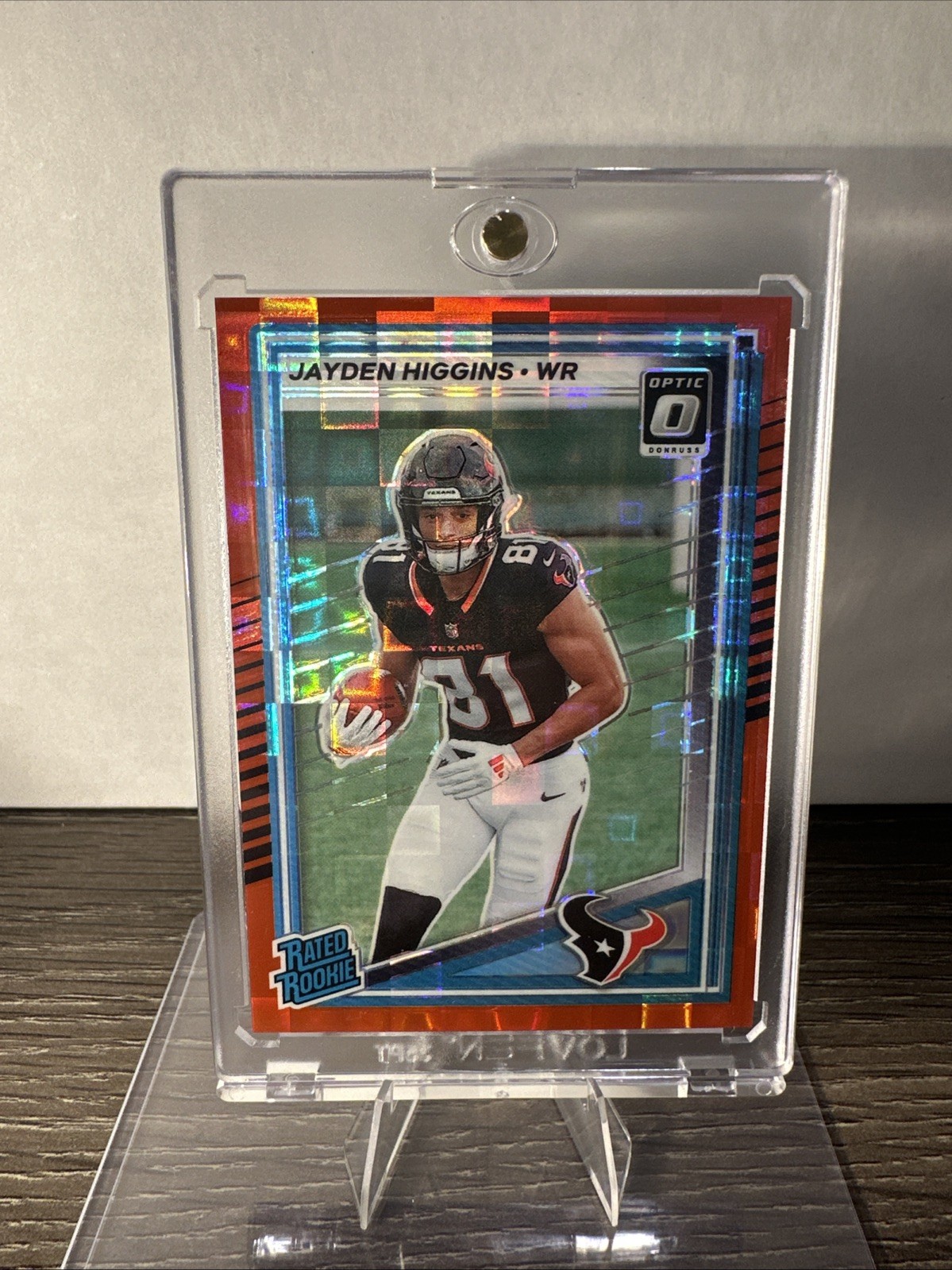 2025 Panini Donruss - Rated Rookie Jayden Higgins #334 Optic Preview Red Pandora