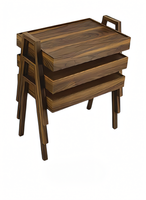Elegantes Braunes Holz Couchtisch-Set Modern Und Robust