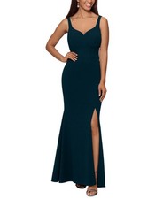 Xscape Women’s Scuba Crepe Sweetheart Gown Dress, Black, 14
