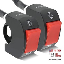 Motorcycle Light Switch Handlebar Toggle Switch with On Off Push 2 Pieces Red