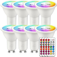 Rgb Led GU10 Farbwechsel Lampe 5W Dimmbar Warmweiß Fernbedienung