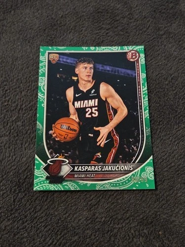 2025 Bowman Basketball Green Pattern Border Kasparas Jakucionis #20