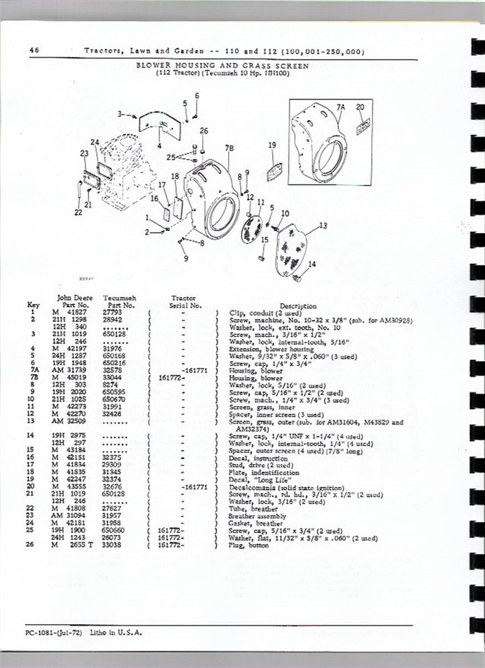 John Deere 110 Parts Catalog Catalog Library