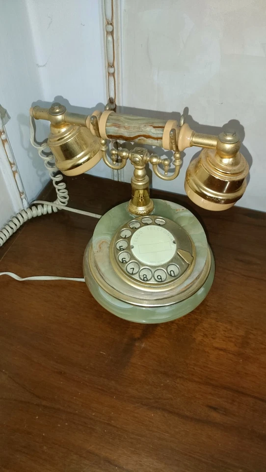 Telefono In Onice Retrò Made In Italy Vintage ottimo stato - numeri con rotella - Immagine 2 di 4