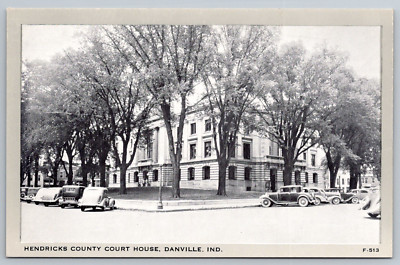 Hendricks County Courthouse Danville Indiana Vintage Postcard
