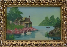 Oil painting on faesite signature B.Bergamo