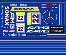  22 KRIS NISSAN SONAX AMG Mercedes Benz DTM 1/64th HO Scale Slot Car Decals