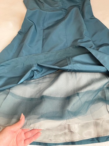 J Crew 100% Silk Teal Green Lined Dress Women's- 8 - Picture 6 of 7