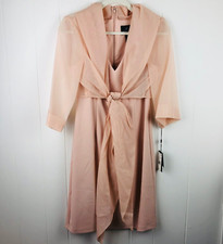 Adrianna Papell Womens Organza and Crepe Jacket Dress Size 6