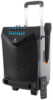 Rockville ROCKnGo 8'' Portable Rechargeable PA Speaker w Bluetooth + Wireless Mic