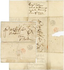 1792 COVER CAPTAIN COLPOYS to MCLEOD JOHN JOHNSON MESSENGER POST PLYMOUTH DOCK