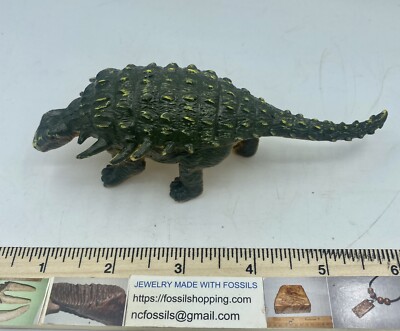 1999 Ankylosaurus Dinosaur Plastic Green 6” Long Figure Toy