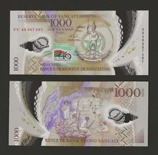 VANUATU 1000 Vatu 2020, P-21a, Prefix VU40, Commem. Polymer Note, Original UNC