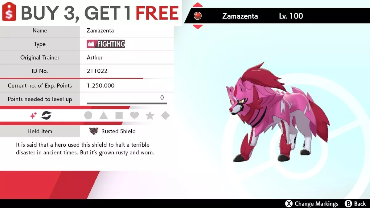 ✨ Shiny Zamazenta ✨w/ Rusted Shield Perfect IV Pokemon Sword