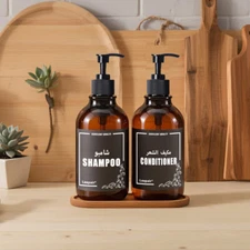 1/2/3Pcs Refillable 500ml Lotion Pump Bottles Wall Mounted Conditioner Container