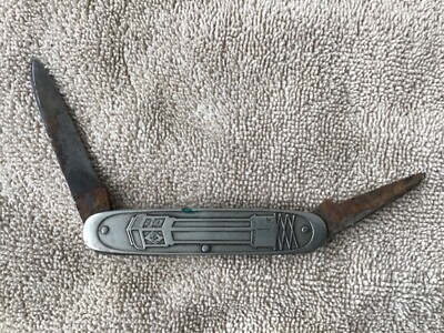 Rare Original Vintage BV Aral Pocket Knife with Embossed gas pump 1936 Germany