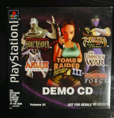Eidos Playstation 1 PS1 Demo CD Volume III Disc in case Tomb