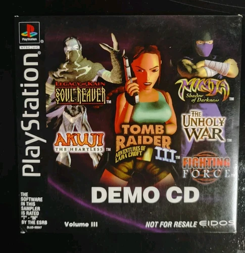 Eidos Playstation 1 PS1 Demo CD Volume III Disc in case Tomb Raider Soul Reaver