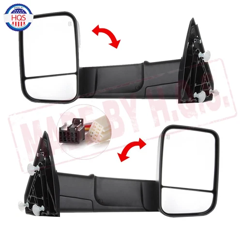 Heated Towing LH & RH Mirrors Pair Set For 2009-2015 Dodge Ram 1500 2500 3500