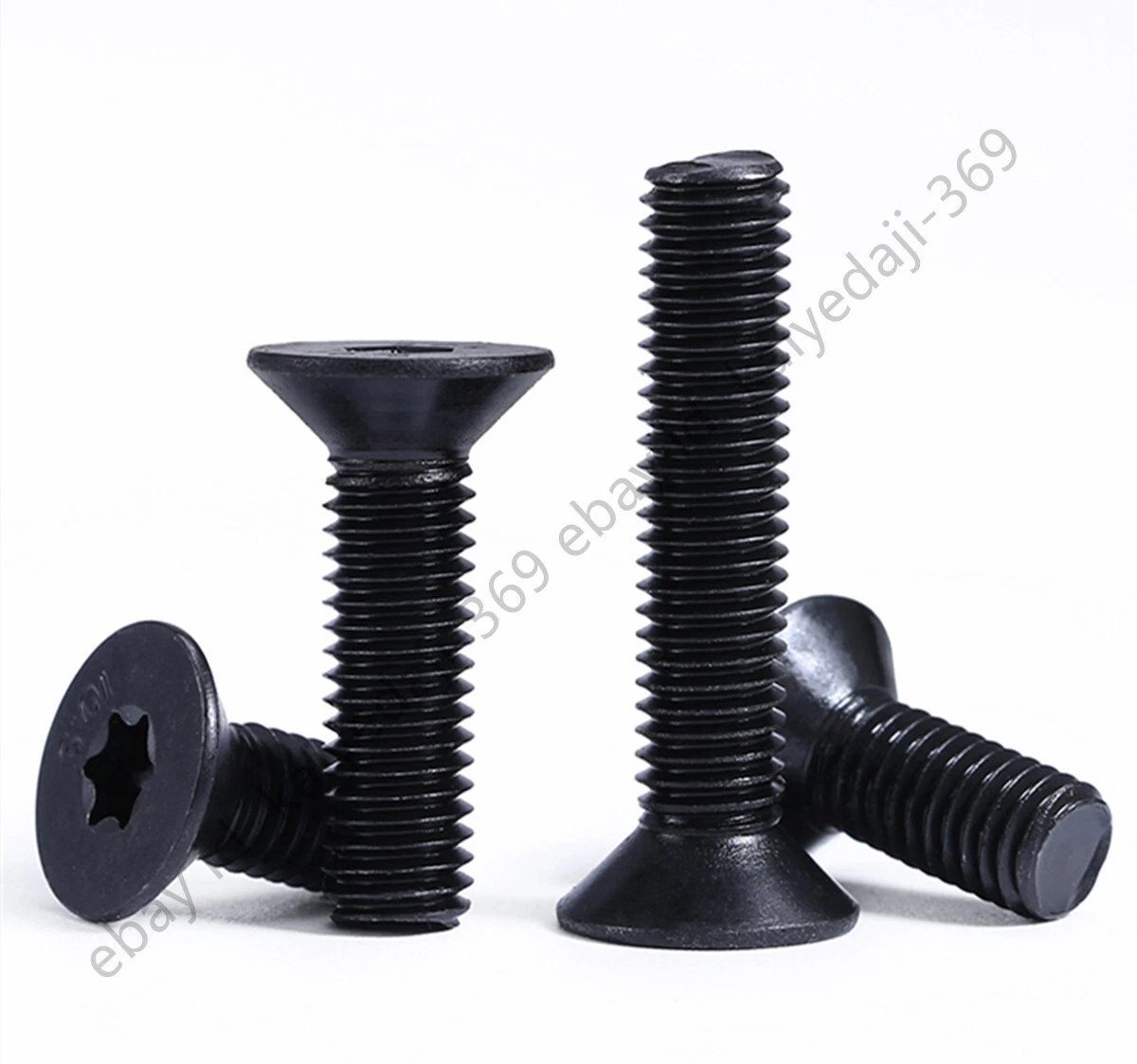 Lot De 10 Vis à Tête Fraisée M10x25mm - Hexagonale, Acier 10.9, Noir