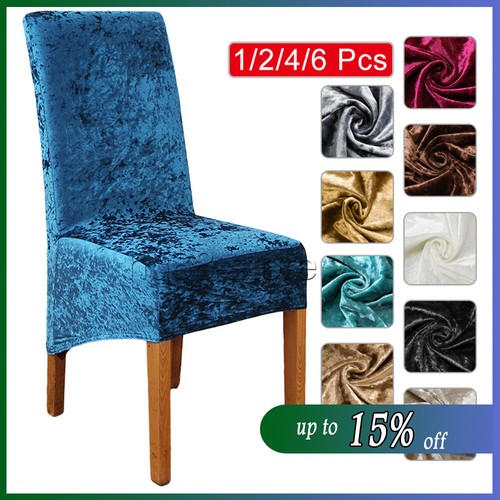 Crushed Velvet Dining Chair Covers ANMINY Stretch Removable Protective
