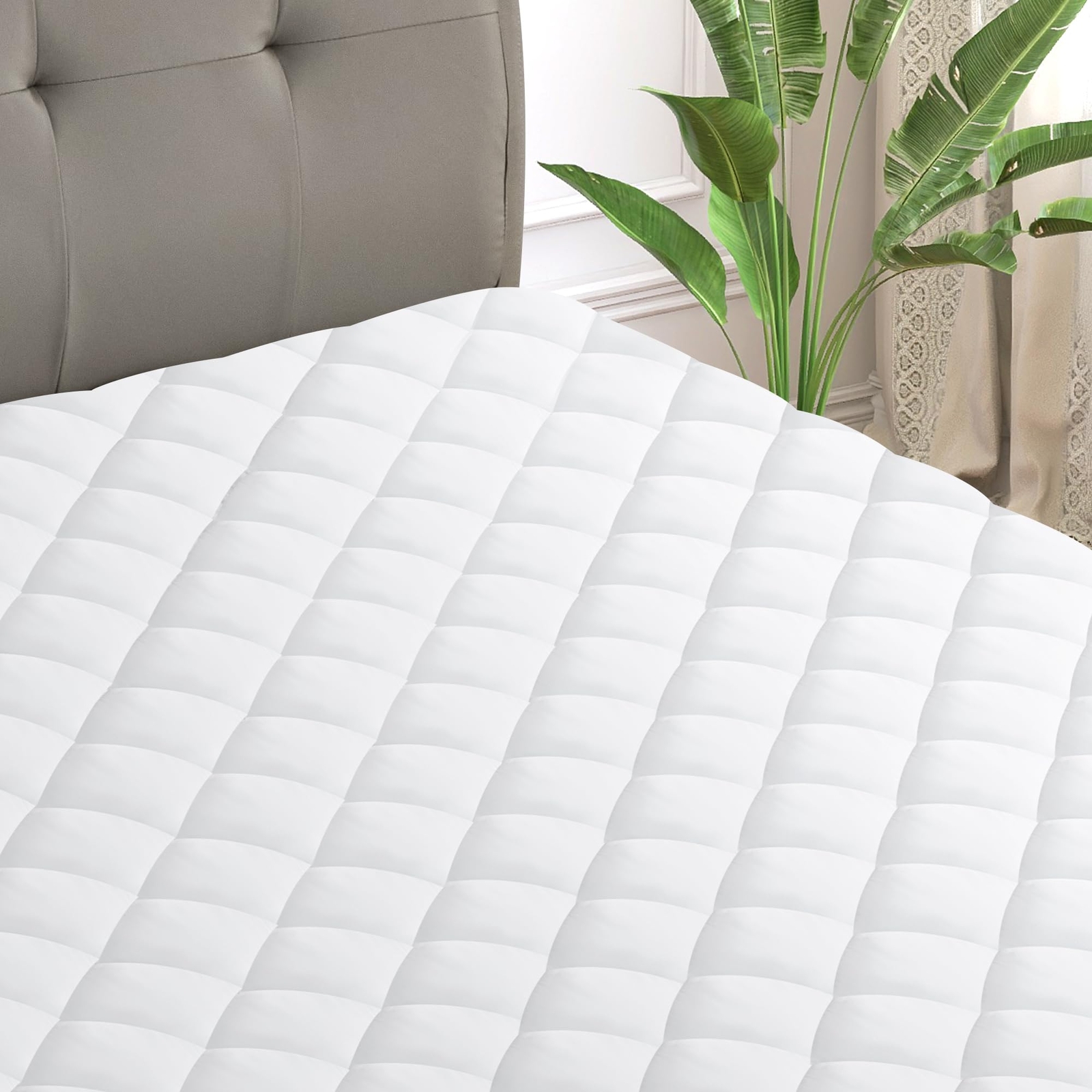 Queen Quilted Fitted Mattress Pad, Soft and Breathable Mattress Protector wit...